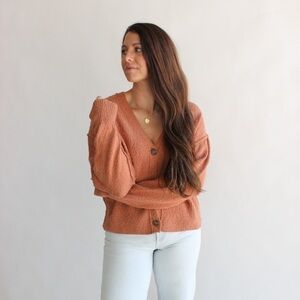 DEX Boucle Button Front Cardigan